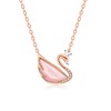 【1件7.5折】DN052501玫瑰色18K金粉色贝母天鹅钻石项链DN052501 商品缩略图0