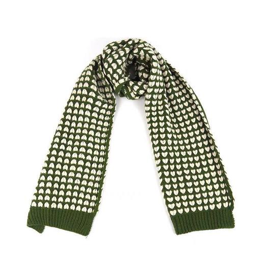 新款冬季韩版百搭长款保暖针织毛线爱心围巾文艺复古纯色围脖女 商品图4