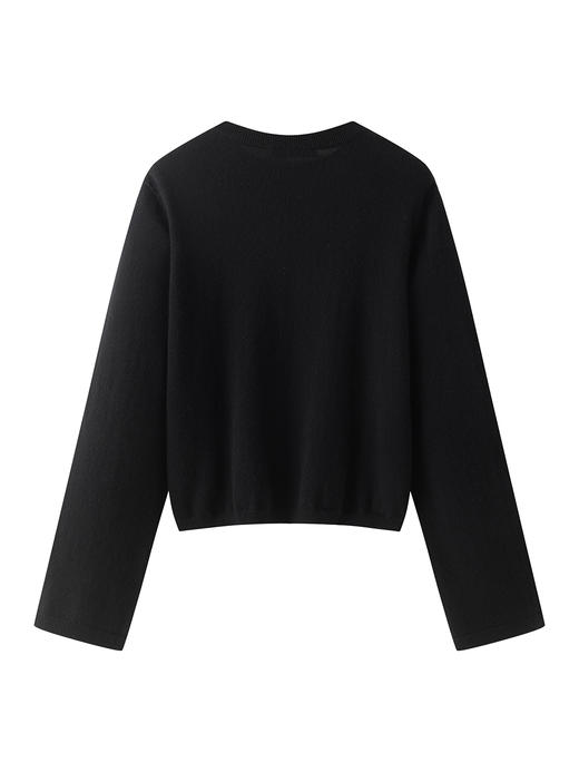 Viktoria Chan | AW22078 Rue cashmere basic [山羊绒圆领毛衣 黑/白] 商品图4