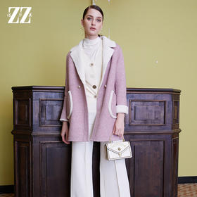 2021冬季新款气质简约潮流绵羊毛领羊剪绒大衣E94YJ46