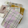 2022秋冬季新款格子仿羊绒围巾韩版百搭保暖披肩长款流苏学生围脖 商品缩略图3