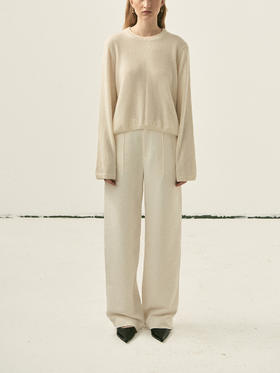 Viktoria Chan | AW22078 Rue cashmere basic [山羊绒圆领毛衣 黑/白]