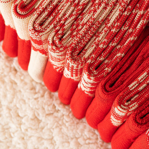 【五双装！本命新年大红袜子】红袜子本命新年大红袜子 女冬款千鸟格女士中筒袜 婚庆成人双针潮袜 商品图2