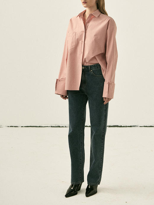 Viktoria Chan | AW22050 RUE boyfriend shirt [粉、白] 商品图8