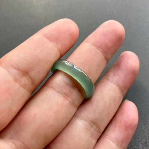 高冰种蓝水雪花棉翡翠指环16.5 商品图8