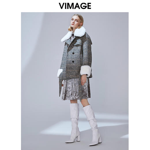 图不符下架-VIMAGE纬漫纪冬季新款保暖绵羊毛外套大衣V1414016 商品图1