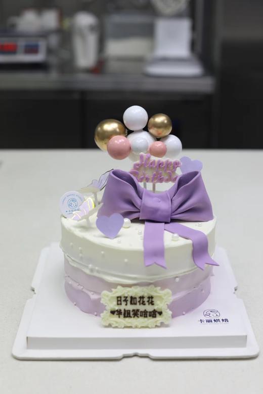 蝴蝶结翻糖蛋糕（紫色款） 商品图0