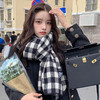 日系软糯格子拼色围巾女秋冬2022新款韩版百搭学生披肩保暖围脖潮 商品缩略图1