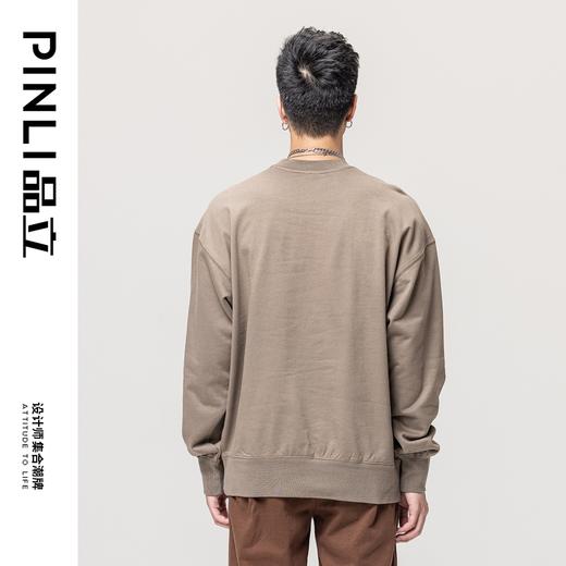PINLI品立秋冬新款520克重磅圆领套头休闲卫衣oversize外套潮GD223309389 商品图5