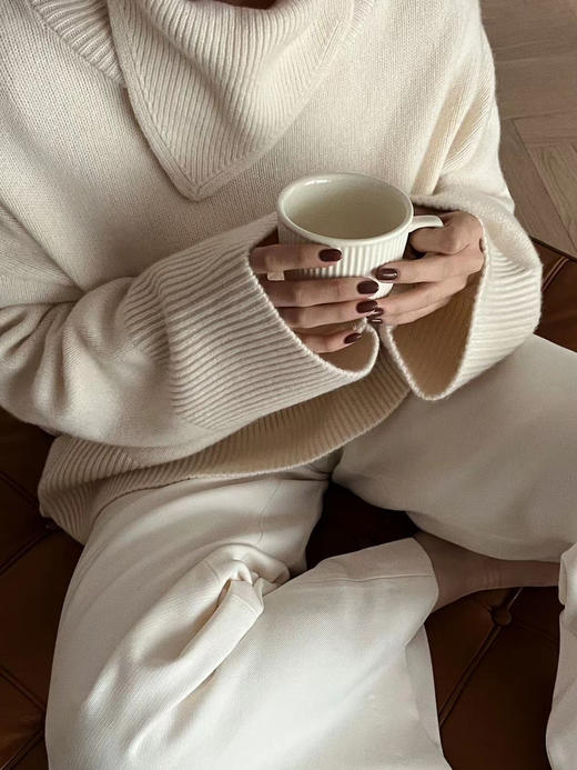 Viktoria Chan | AW22098 Gina wool knit [绵羊毛高领毛衣 藏青/白] 商品图7