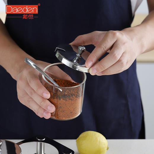 德国戴德格兰不锈钢玻璃调味罐套装300ml 商品图1