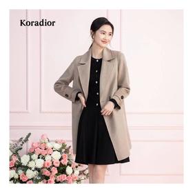 2楼Koradior珂莱蒂尔服饰22年秋冬新款羊绒大衣灰橙黄色