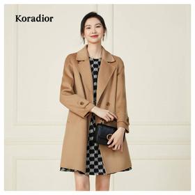 2楼Koradior珂莱蒂尔服饰22年秋冬新款羊绒大衣中橙色气质温婉