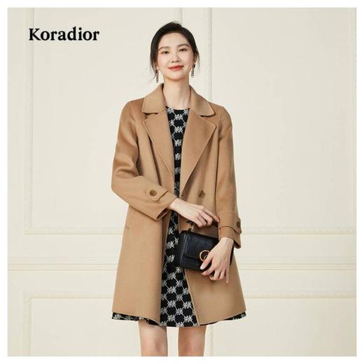 2楼Koradior珂莱蒂尔服饰22年秋冬新款羊绒大衣中橙色气质温婉 商品图0