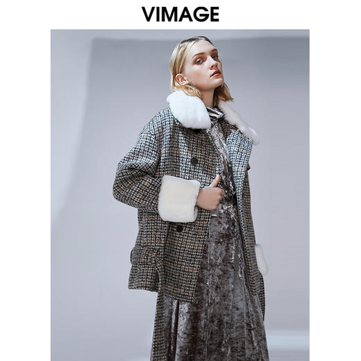 图不符下架-VIMAGE纬漫纪冬季新款保暖绵羊毛外套大衣V1414016 商品图2