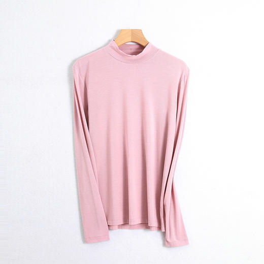 羊毛德绒半高领发热打底衫女士秋冬季春款磨毛蓄热打底修身长袖 商品图9