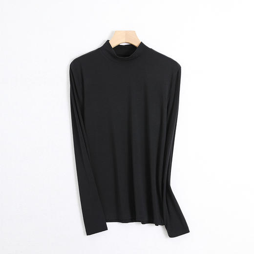 羊毛德绒半高领发热打底衫女士秋冬季春款磨毛蓄热打底修身长袖 商品图11