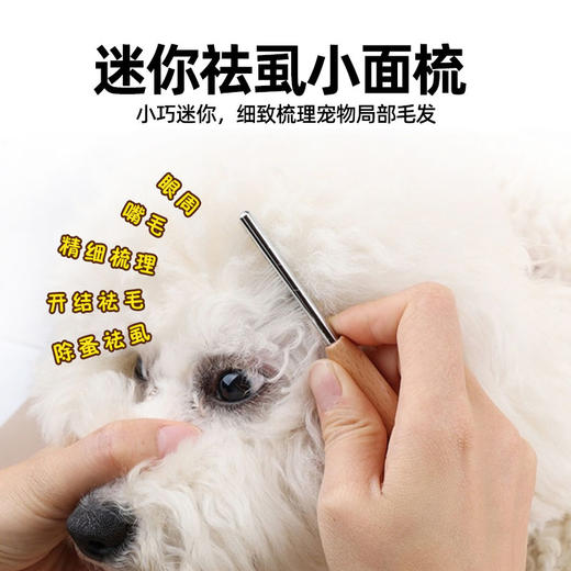 宠物迷你小面梳+祛虱梳 除跳骚 去除浮毛废毛 犬猫通用 商品图1