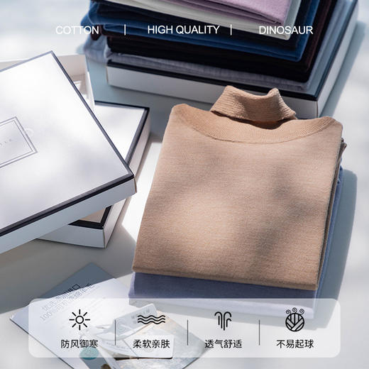 本季刚需丨【高领】100%超细羊毛，新澳集团授权 当季限定色羊毛打底衫 商品图3