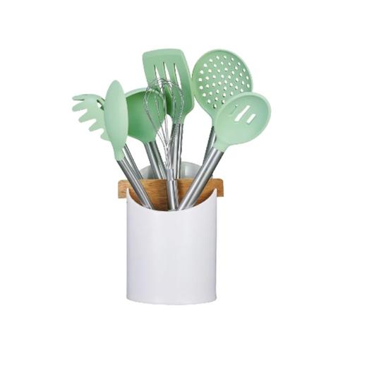 法国赛巴迪波尔多不粘锅家用硅胶铲勺隔热耐高温轻便厨具八件套 商品图0