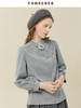 Famecoco范可儿条巾式领子衬衫女设计感小众秋冬长袖衬衣打底F228BA003 商品缩略图3