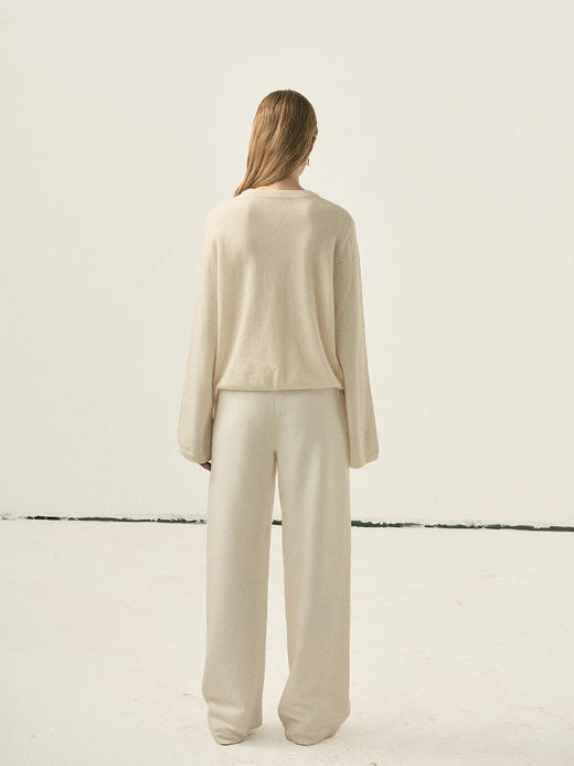 Viktoria Chan | AW22078 Rue cashmere basic [山羊绒圆领毛衣 黑/白] 商品图5