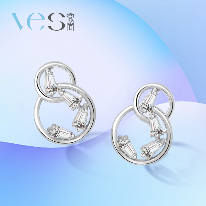 葫芦福气双圆环银925耳坠