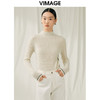 VIMAGE纬漫纪冬季新款100%山羊绒小立领套头纯色打底基础款修身针织衫V1801425 商品缩略图0