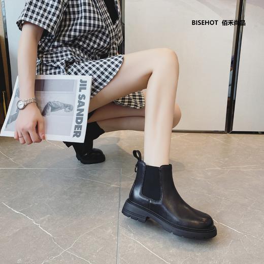 新品加绒牛皮百搭舒适矮靴936B25536 商品图5