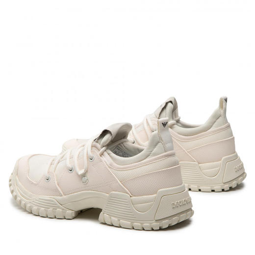 EMPORIO ARMANI 阿玛尼 男士棉质字母徽标系带休闲运动鞋 米色 X4X584 XN648 R393 商品图3