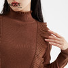 【特价款不退不换】阿菁娜秋冬新款浪漫木耳边半高领欧根纱荷叶边毛衫女士毛衣A27D301025 商品缩略图4