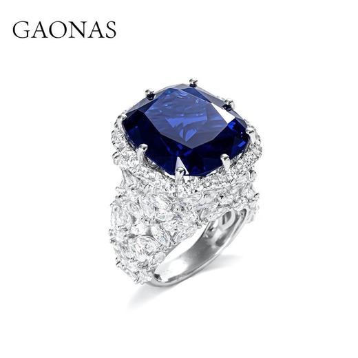 GAONAS高纳仕 黑标限量展出款女王的权杖蓝戒指小众设计高级首饰 商品图1