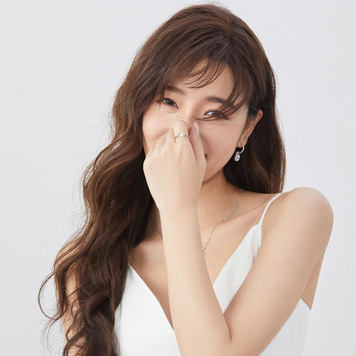 【爱你戒指】FANCI范琦 星点系列 925银情侣对戒 爱心锆石女戒 商品图3