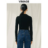 VIMAGE纬漫纪秋新款100%绵羊毛小立领套头纯色薄款打底基础款修身针织衫V1801422 商品缩略图9