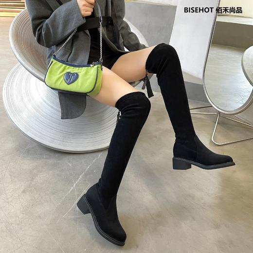 新品薄绒弹力高筒舒适百搭显瘦高靴715B25552 商品图4