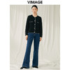 VIMAGE纬漫纪秋季新款撞色时尚通勤气质百搭针织开衫V1801426 商品缩略图6