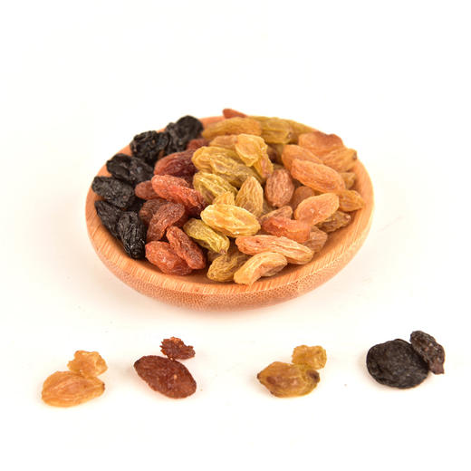 新疆多彩葡萄干 | 玫瑰红/绿宝石/黑加仑/树上黄四色葡萄干 甜润松软口感 颗颗饱满 果质厚实 商品图1