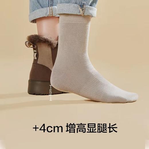 【防泼水 易打理 不易褶皱 不易掉毛】蕉下 2022新款雪地靴女冬加绒皮毛一体防滑厚底雪地棉短靴保暖棉鞋 商品图4