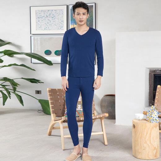 【商场同款】爱帝男士抑菌优可丝商务V领秋衣秋裤套装 商品图8