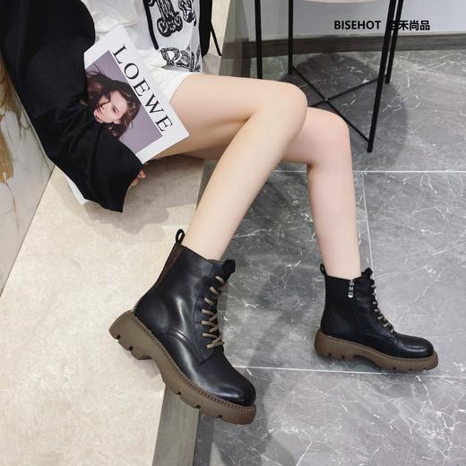 新品冬季加绒牛皮百搭舒适矮靴936B25537 商品图7