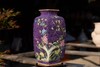 紫色扒花四季花鸟四方瓶 商品缩略图0