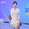 IWY/米白色主持人连衣裙女气质艺考播音演讲比赛礼服正装职业西装裙olQ824 商品缩略图3