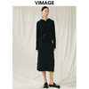 VIMAGE纬漫纪秋冬新款100%绵羊毛套头纯色连帽针织衫V1801424 商品缩略图5
