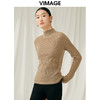 VIMAGE纬漫纪冬季新款100%山羊绒小立领套头纯色打底基础款修身针织衫V1801425 商品缩略图6