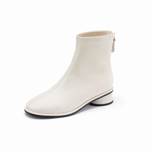 westory2022年秋冬新款软面真皮粗跟百搭显瘦气质短靴时装靴女82691 商品图2