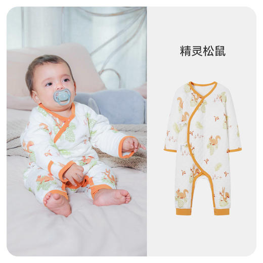 【清仓秒杀45元】i-baby婴幼儿竹棉超柔恒温空气层哈衣爬服连体衣10GG03227076 商品图8