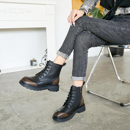 新品厚绒牛皮百搭舒适马丁靴992B25517 商品图0