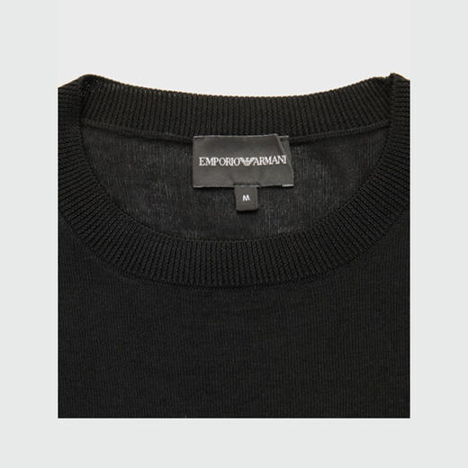 EMPORIO ARMANI 阿玛尼 男士圆领长袖羊毛针织衫 黑色 6L1MX7 1MMVZ 0999 商品图1