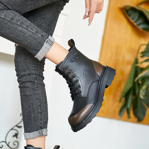 新品厚绒牛皮百搭舒适马丁靴992B25517 商品图3