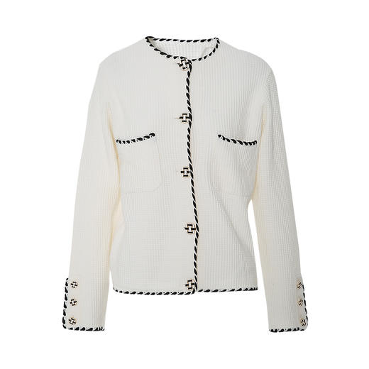 VIMAGE纬漫纪秋季新款撞色时尚通勤气质百搭针织开衫V1801426 商品图10